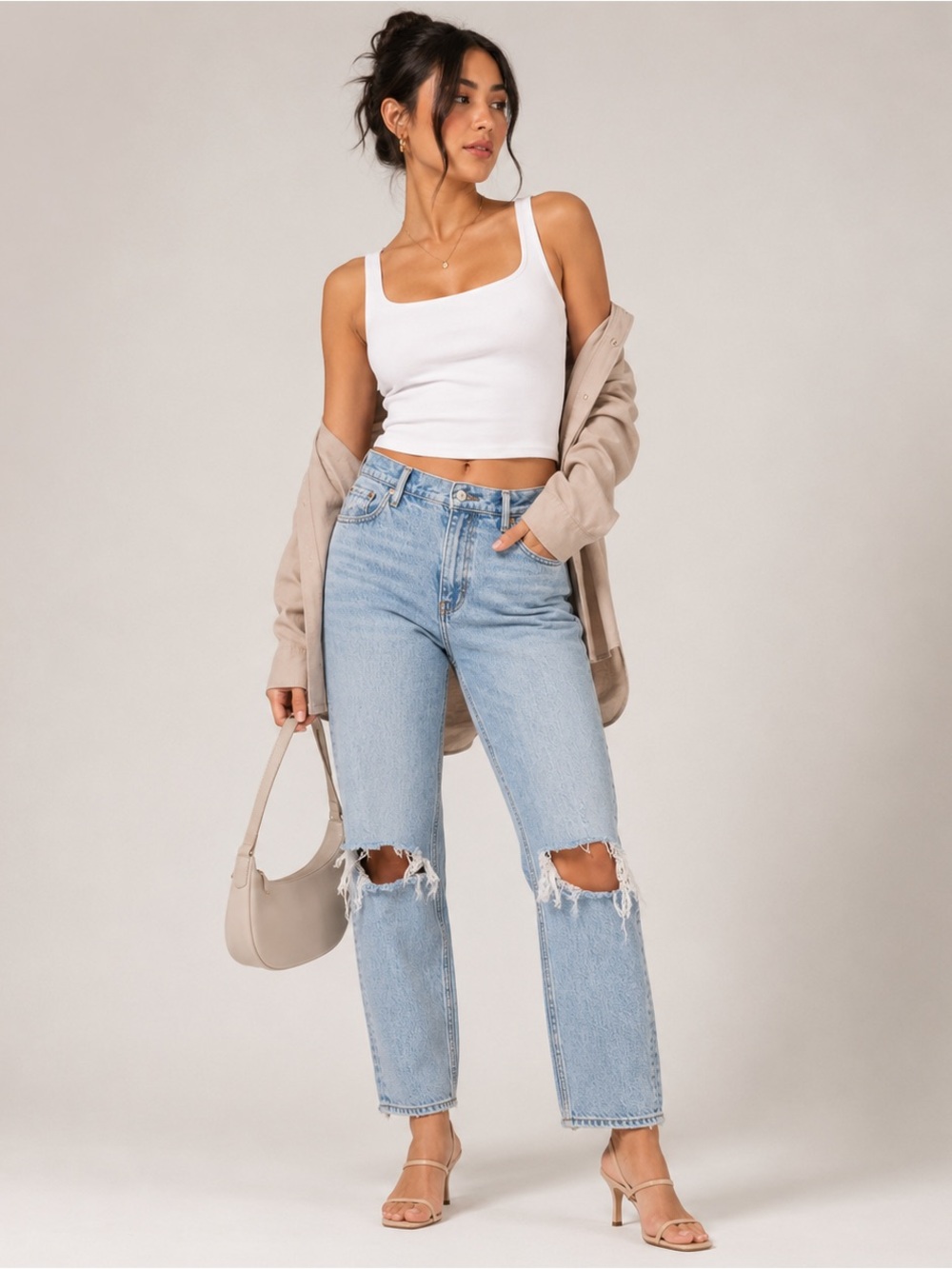 Abercrombie & Fitch 90s Straight Ultra High Rise Blue Distressed Jeans